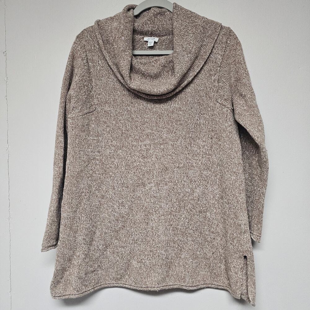 PureJill Tan Beige Cowl Neck Wool‎ Blend Sweater Size XL Old Money Neutral